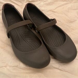 Brown CROCS Mary Janes 8